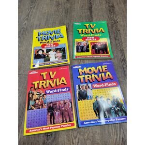 1990s Vintage NEW Crossword Kappa Books Trivia Movie & TV Sitcoms Lot of 4